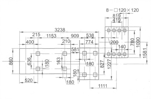 Foundation sizes of Pre-Press Oil Expeller Model ZY283-3